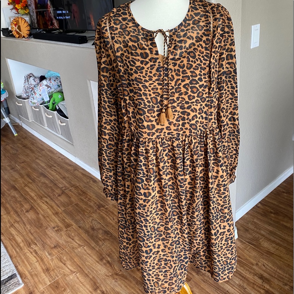 Leopard chiffon Dress